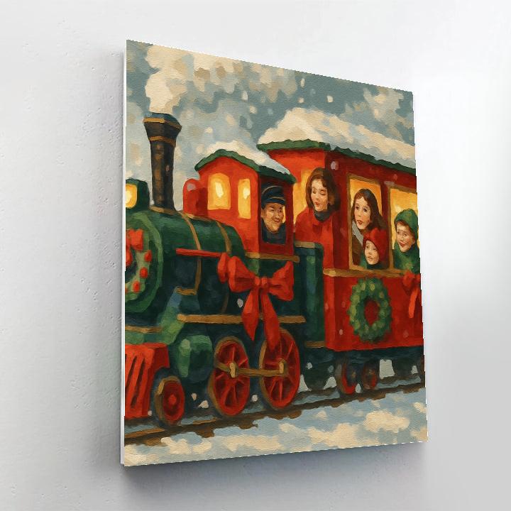 Ribboned Train Ride paint by number