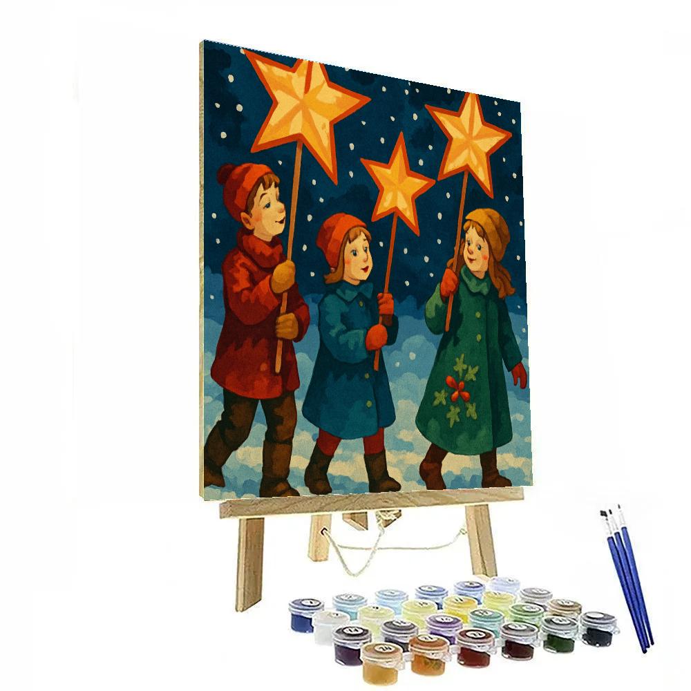 Starry Carol Lanterns paint by numbers