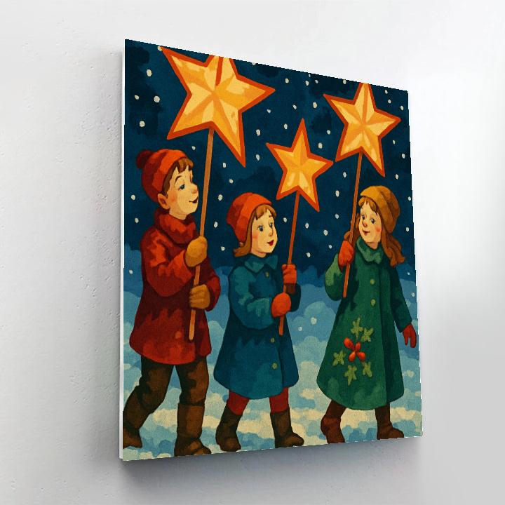 Starry Carol Lanterns paint by numbers