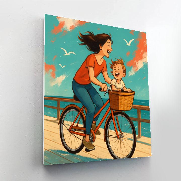 Bicycle Ride Together paint by color