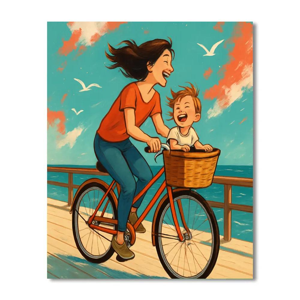 Bicycle Ride Together paint by color