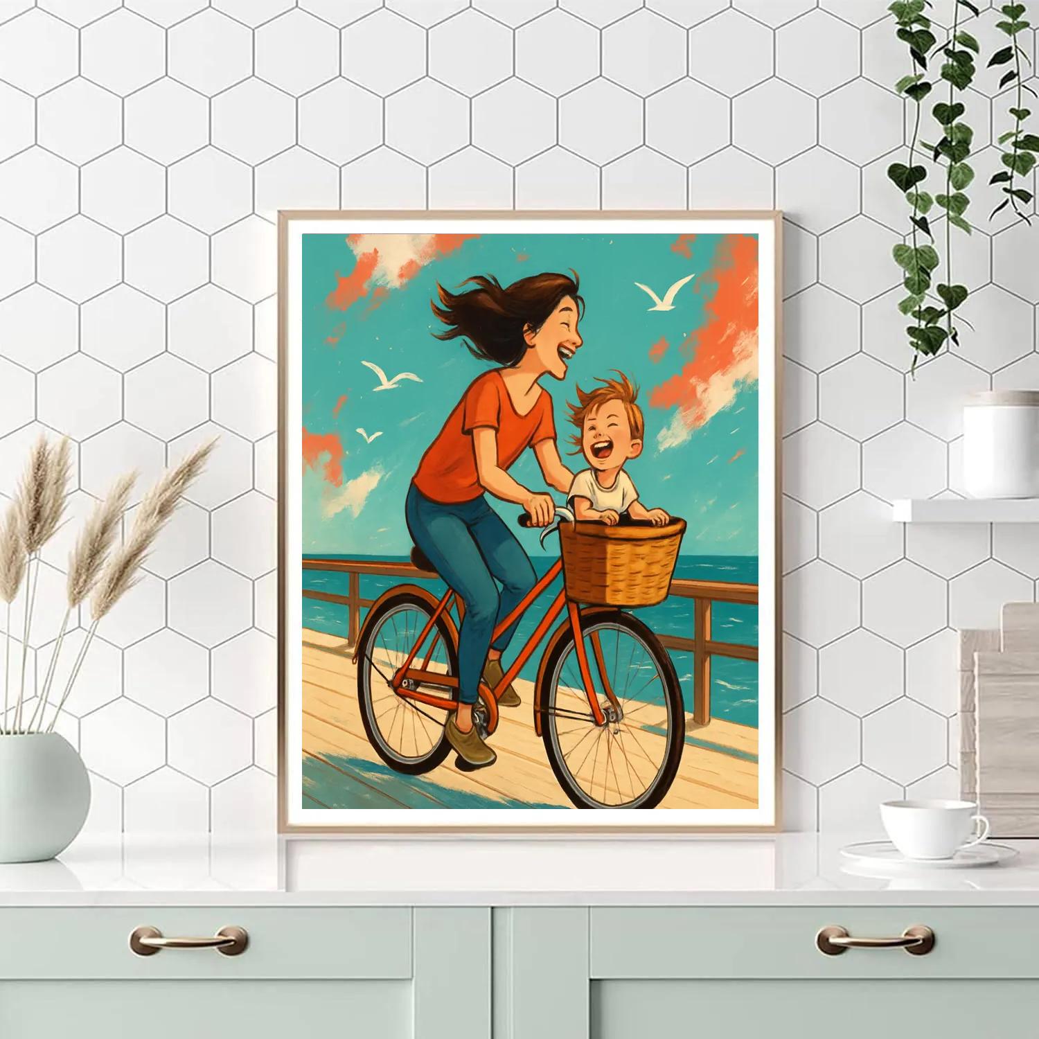 Bicycle Ride Together paint by color