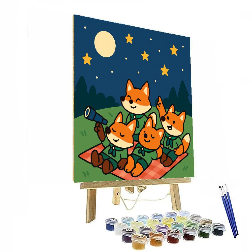 Stargazing Fox Scouts painting number kit