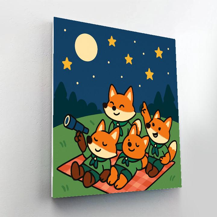 Stargazing Fox Scouts painting number kit