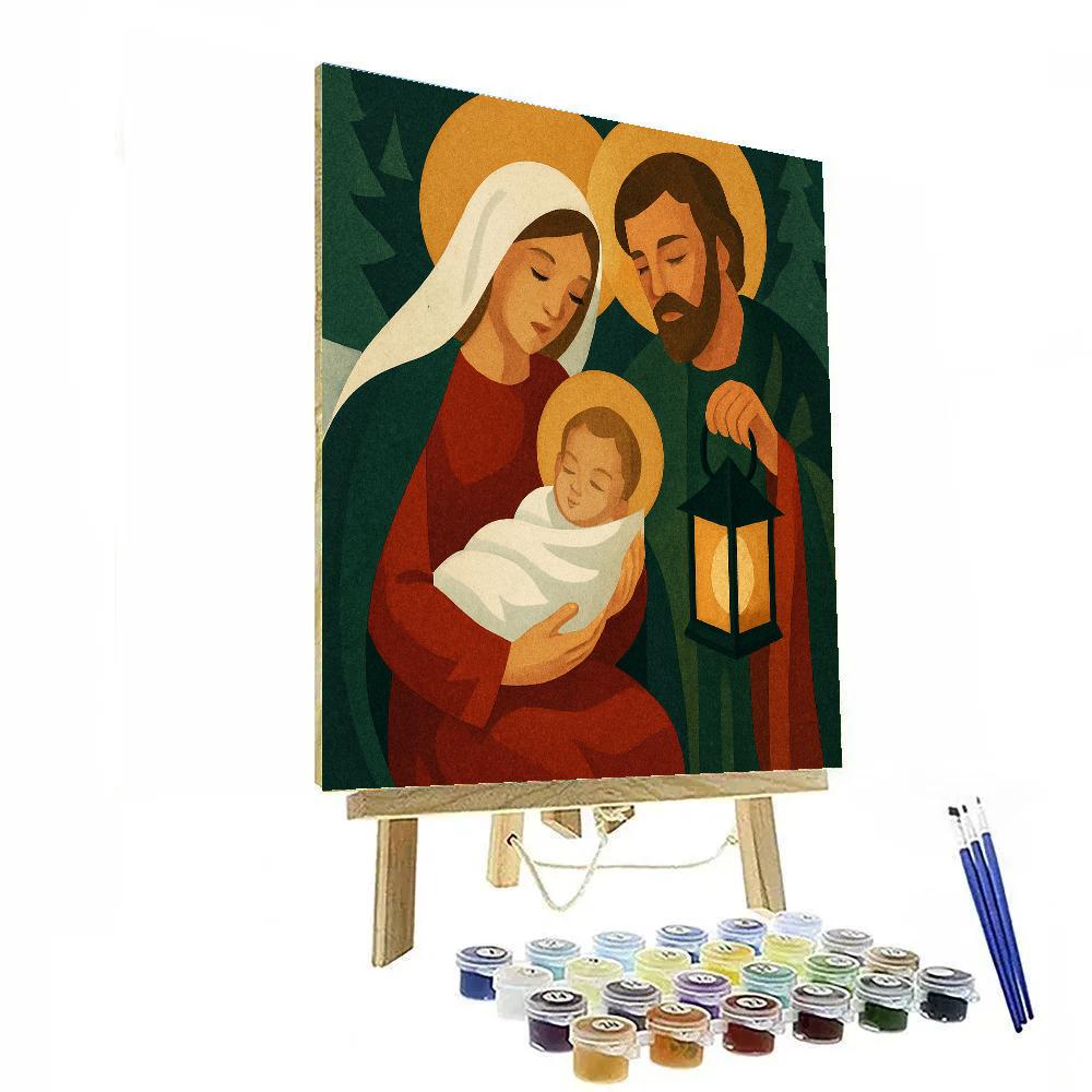 Midnight Nativity Glow paint by number