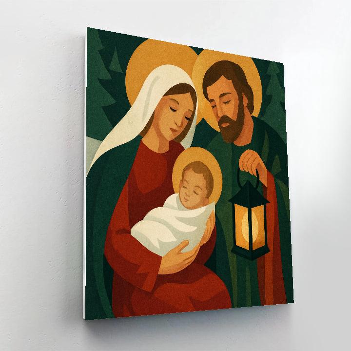 Midnight Nativity Glow paint by number
