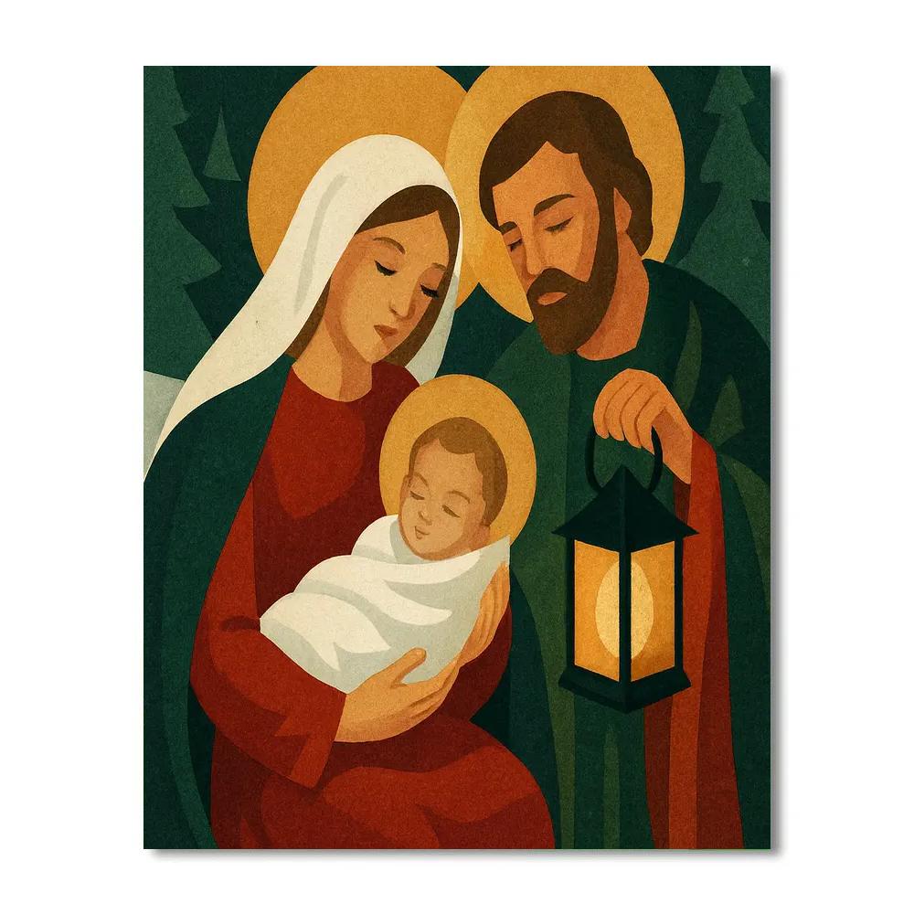 Midnight Nativity Glow paint by number