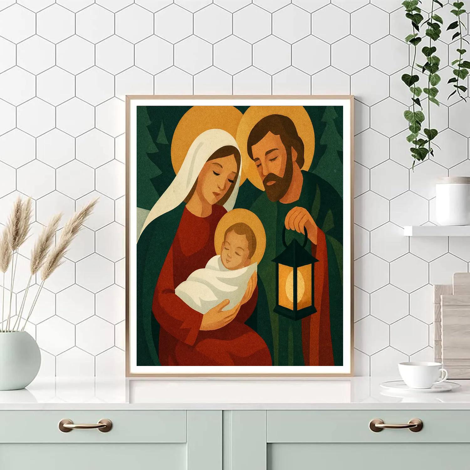 Midnight Nativity Glow paint by number
