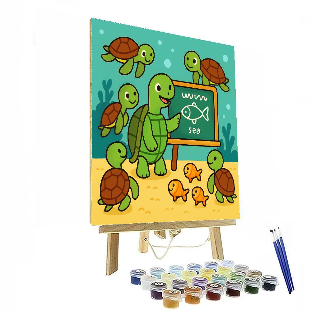 Underwater School Of Turtles paint by number