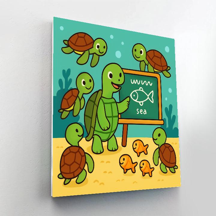 Underwater School Of Turtles paint by number