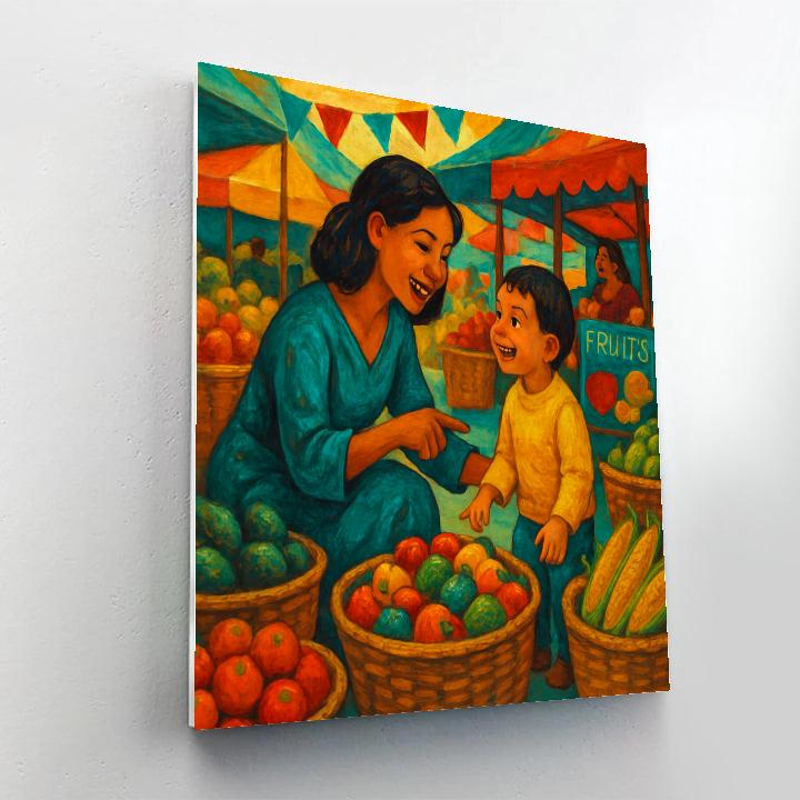 Market Morning Discovery Painting by numbers kit