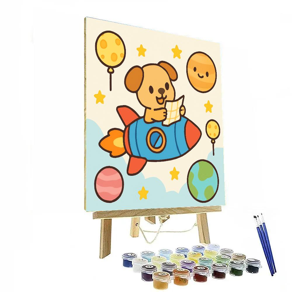 Rocket Puppy Adventure Number painting
