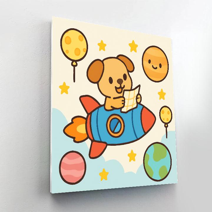 Rocket Puppy Adventure Number painting