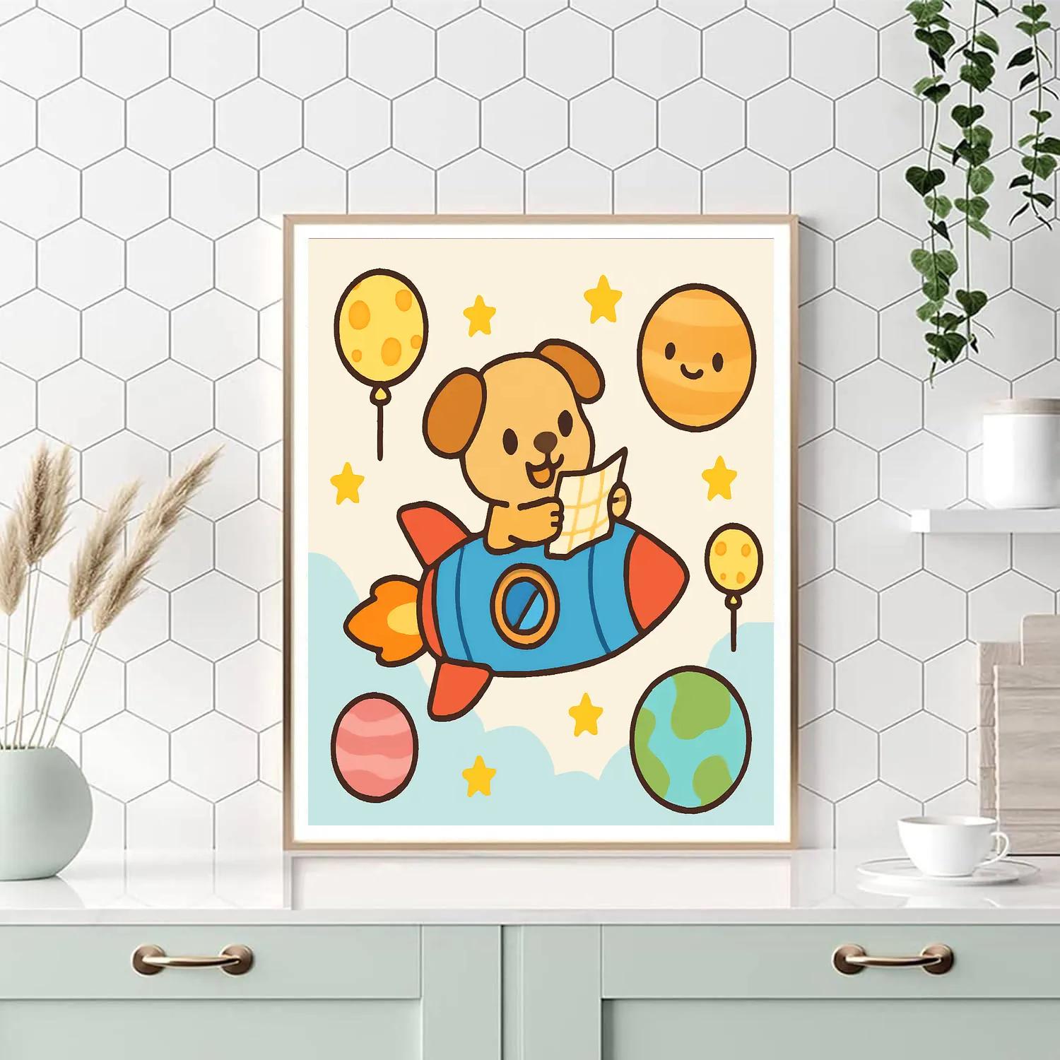 Rocket Puppy Adventure Number painting