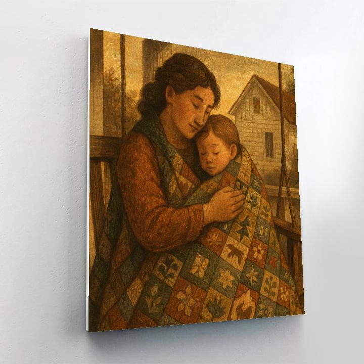 Patchwork Quilt Embrace Number painting