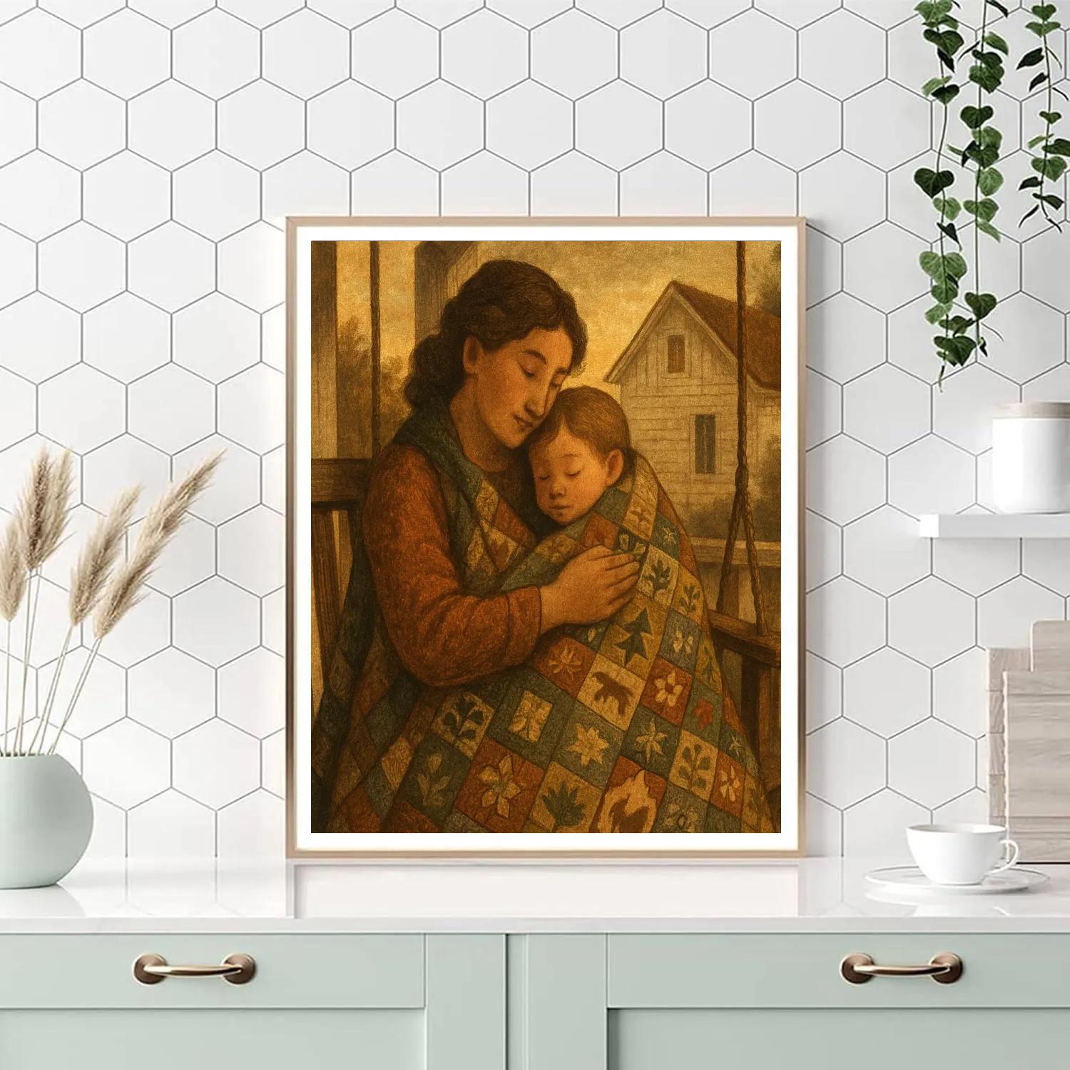 Patchwork Quilt Embrace Number painting