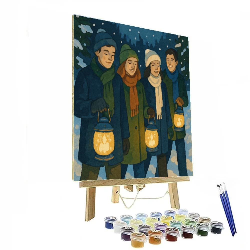 Snow Lantern Procession painting number kit
