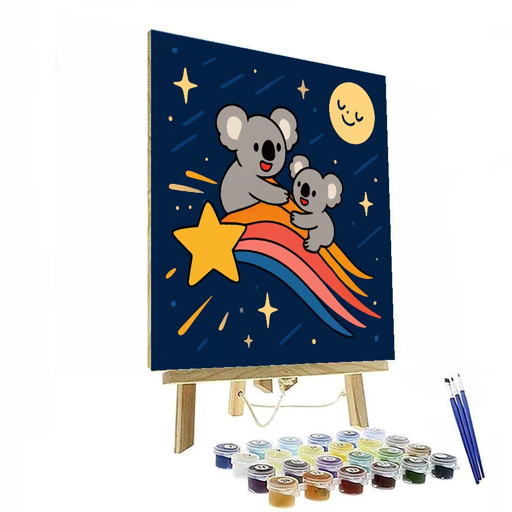 Comet Riding Koalas Painting by numbers kit
