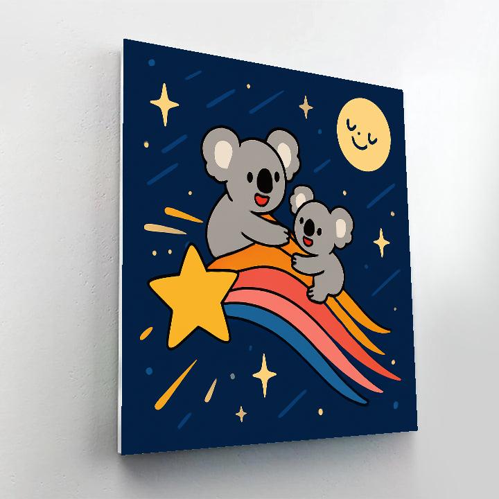 Comet Riding Koalas Painting by numbers kit