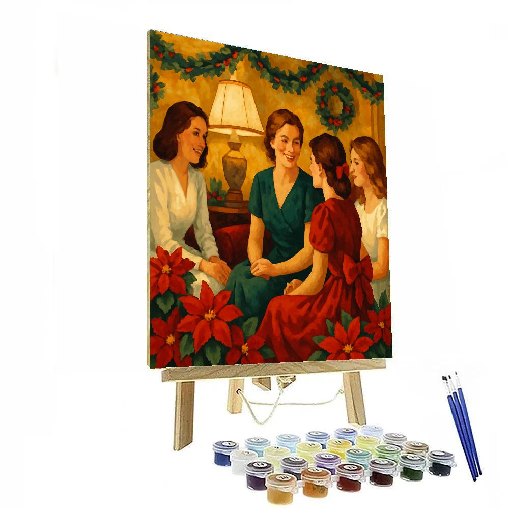 Poinsettia Parlor DIY paint by numbers