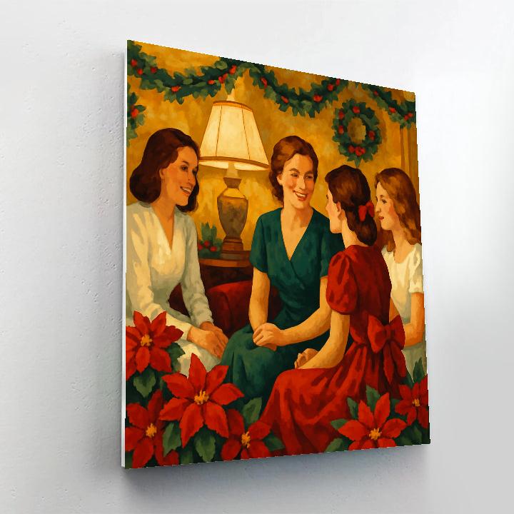 Poinsettia Parlor DIY paint by numbers