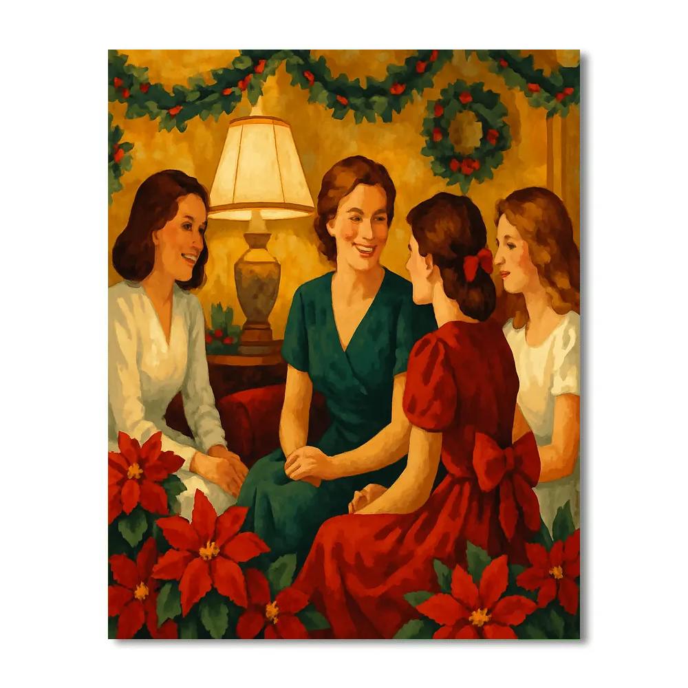 Poinsettia Parlor DIY paint by numbers