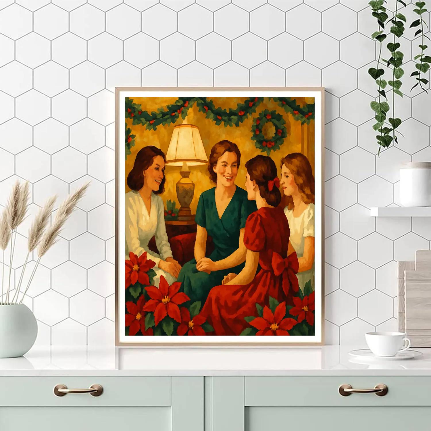 Poinsettia Parlor DIY paint by numbers