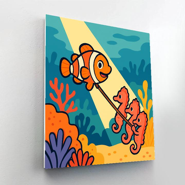 Rainbow Reef Rescue Painting by numbers kit