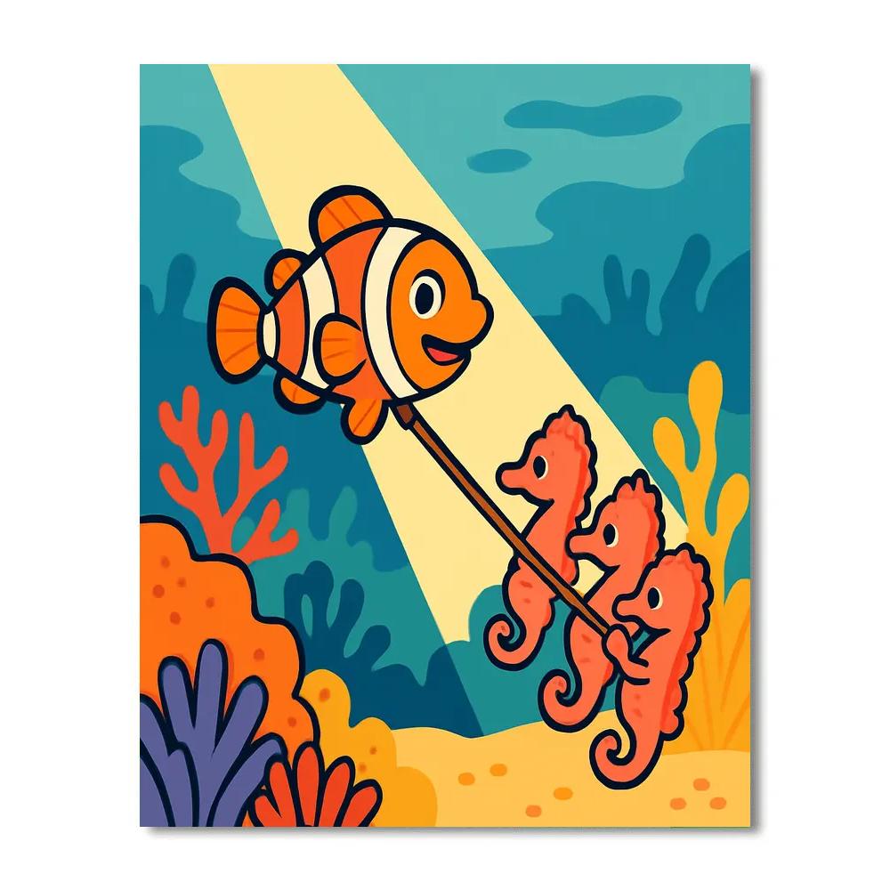Rainbow Reef Rescue Painting by numbers kit