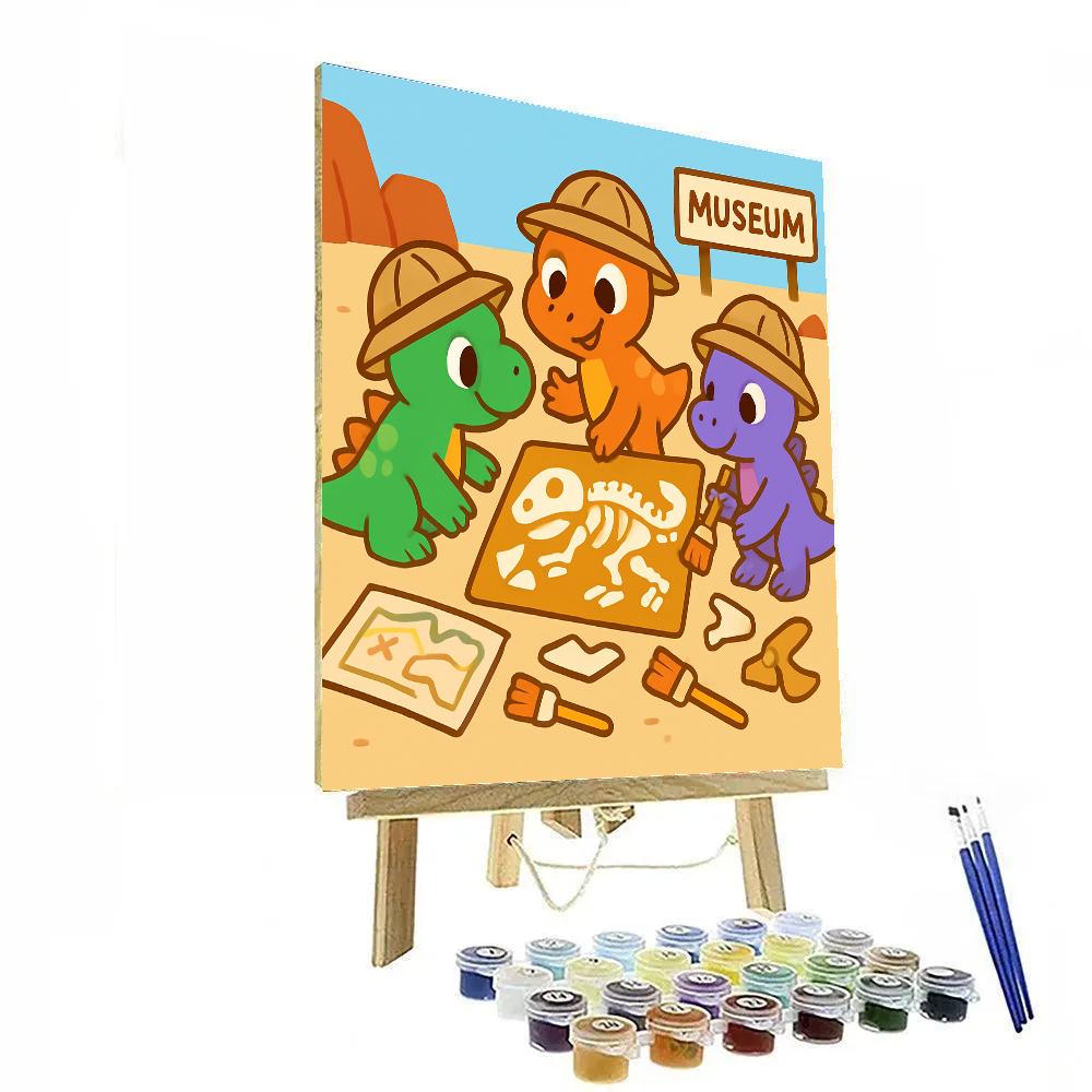 Dino Detective Camp Paint by numbers art