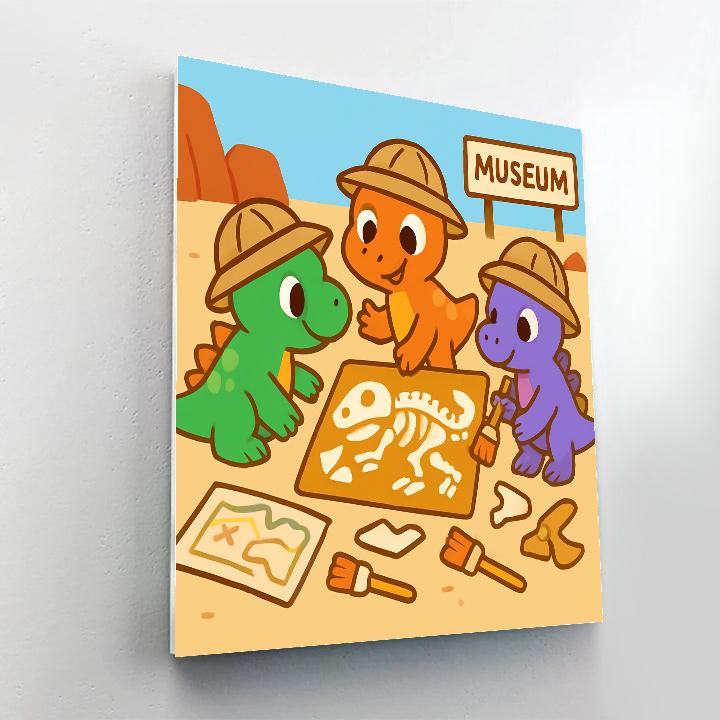 Dino Detective Camp Paint by numbers art