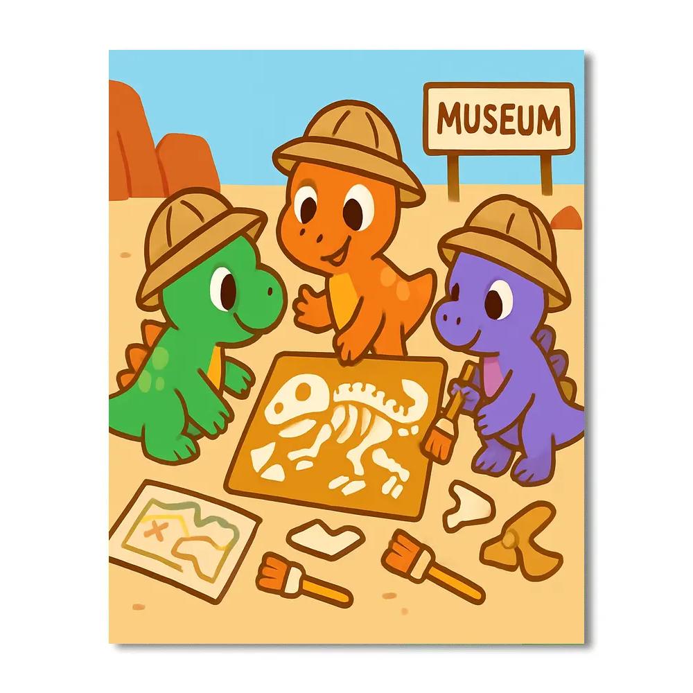 Dino Detective Camp Paint by numbers art
