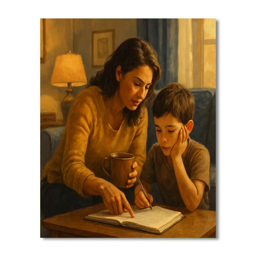 Fatherless Lesson Together Number painting