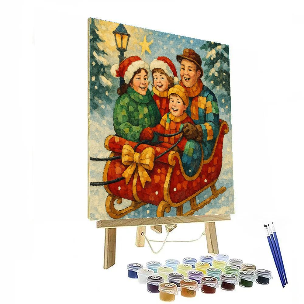Ribboned Sleigh Ride paint by number