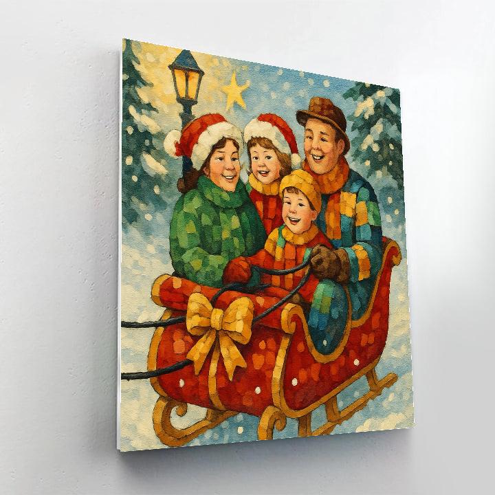 Ribboned Sleigh Ride paint by number