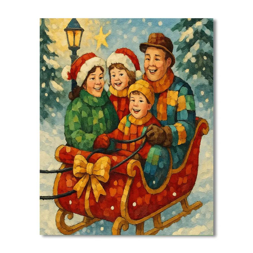 Ribboned Sleigh Ride paint by number
