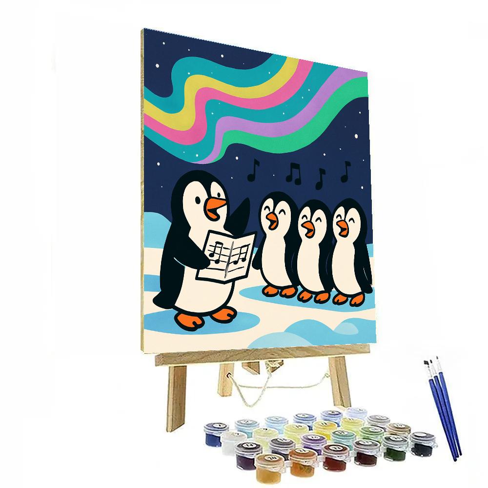 Aurora Penguin Choir Paint by numbers art