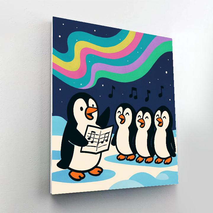 Aurora Penguin Choir Paint by numbers art