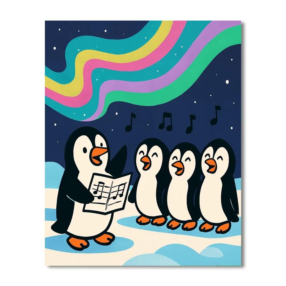 Aurora Penguin Choir Paint by numbers art