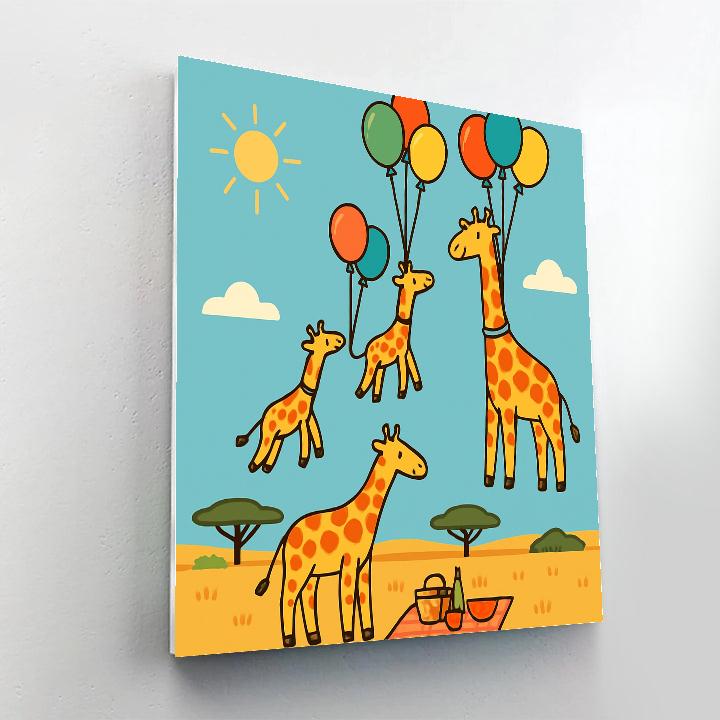 Bubble Balloon Giraffes DIY paint by numbers