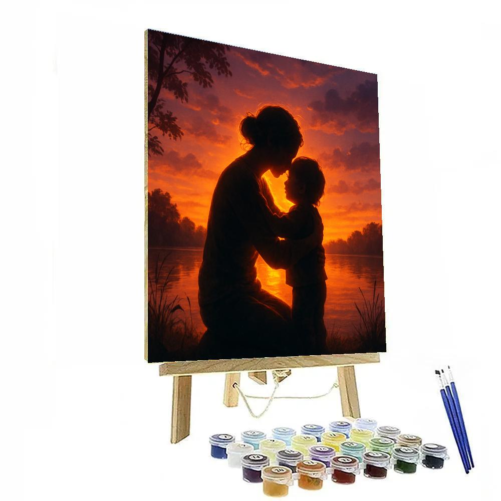 Sunset Silhouette Embrace paint by number