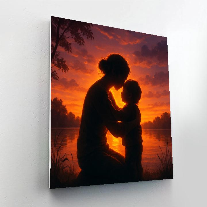 Sunset Silhouette Embrace paint by number