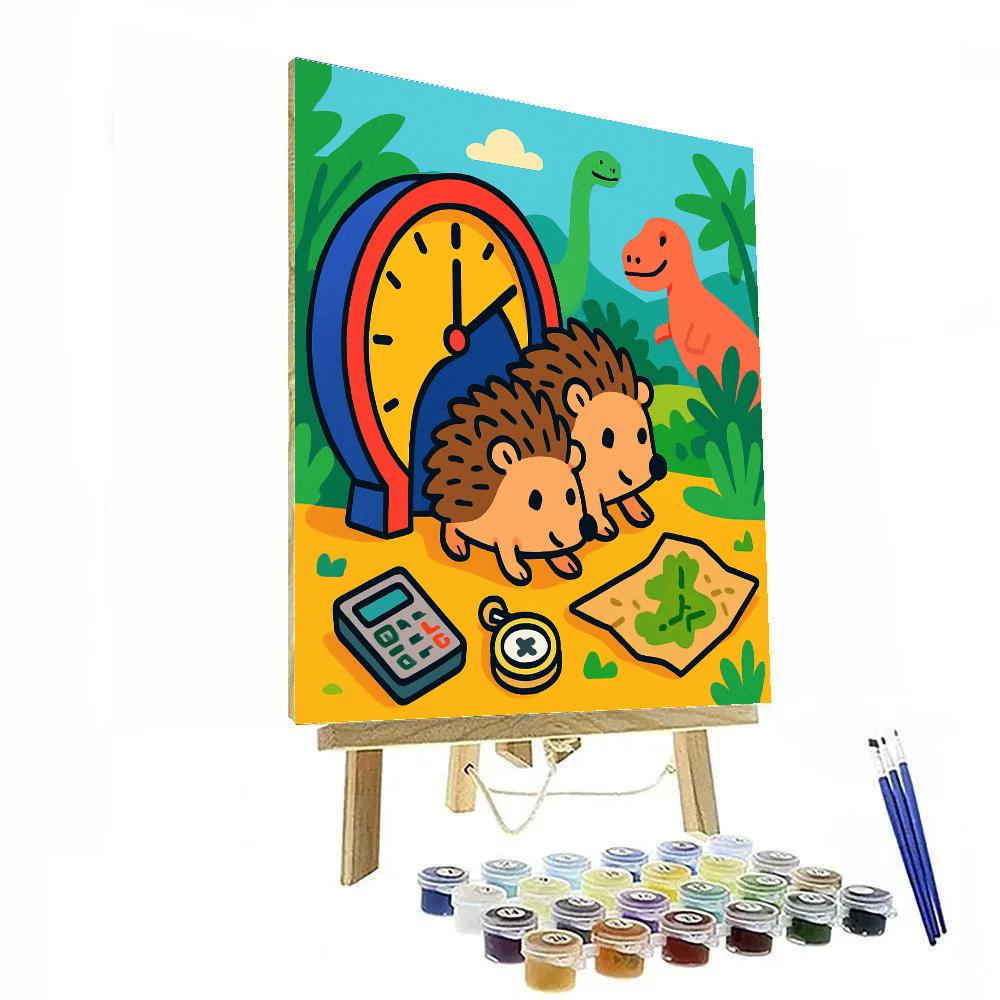 Time-Traveling Hedgehogs painting number kit