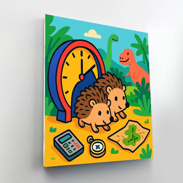 Time-Traveling Hedgehogs painting number kit