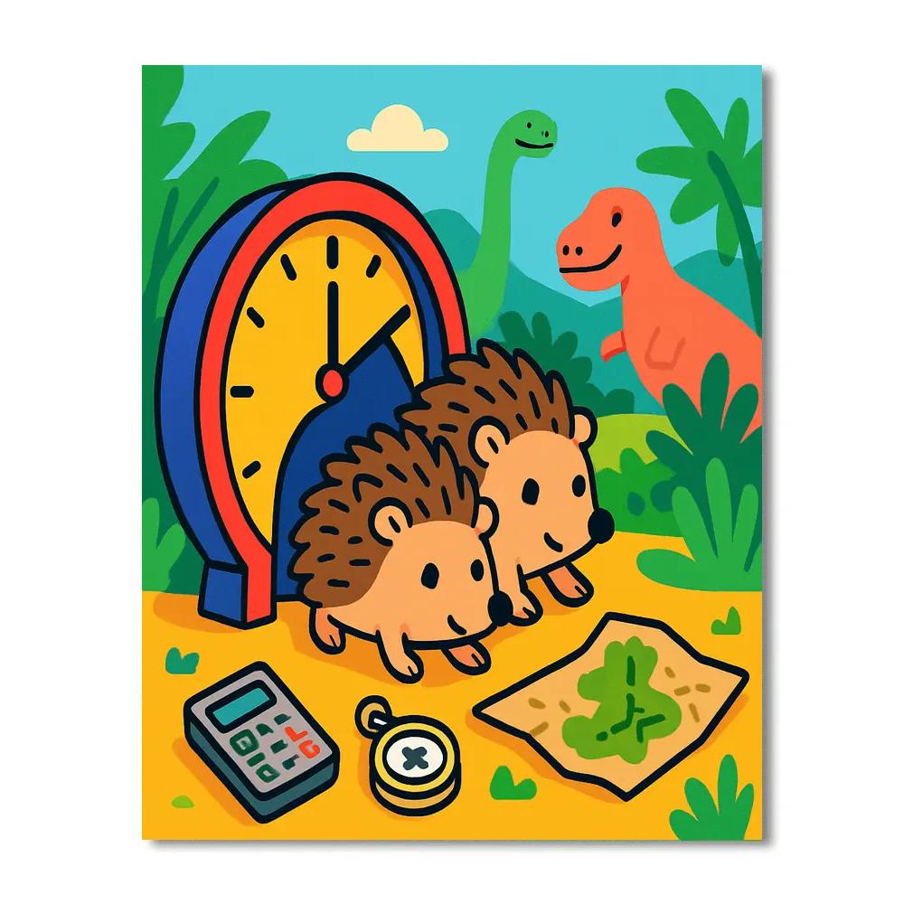 Time-Traveling Hedgehogs painting number kit
