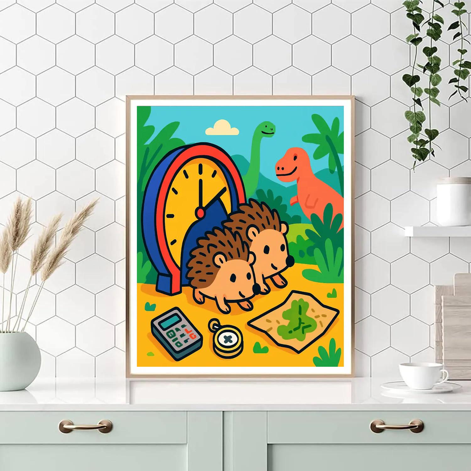 Time-Traveling Hedgehogs painting number kit