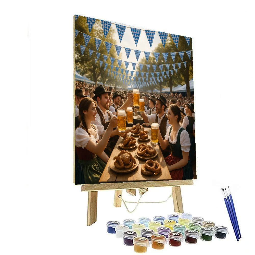 Oktoberfest Bavarian Beer Garden Gathering paint by numbers