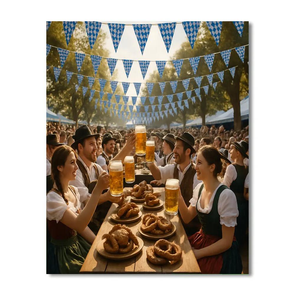 Oktoberfest Bavarian Beer Garden Gathering paint by numbers