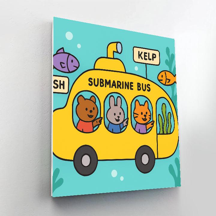 Submarine Schoolbus Paint by numbers kits