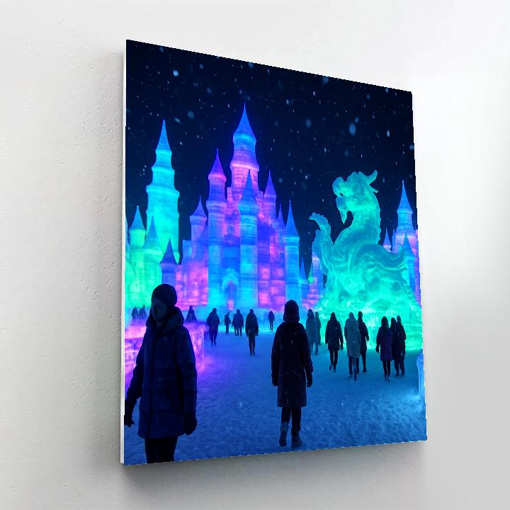 Harbin Ice And Snow Festival Night Sculptures paint by color